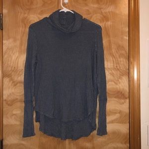 Pacsun Slate Blue Loose Turtle Neck Long Sleeve